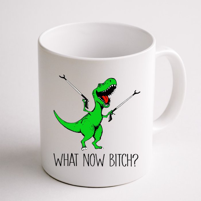 TRex Dinosaur What Now Bitch Funny Tyrannosaurus Rex TShirt Mug