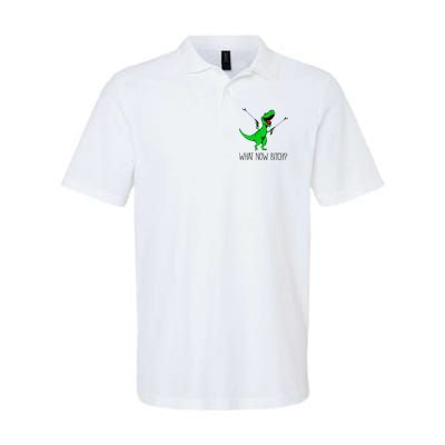 TRex Dinosaur What Now Bitch Funny Tyrannosaurus Rex TShirt Polo
