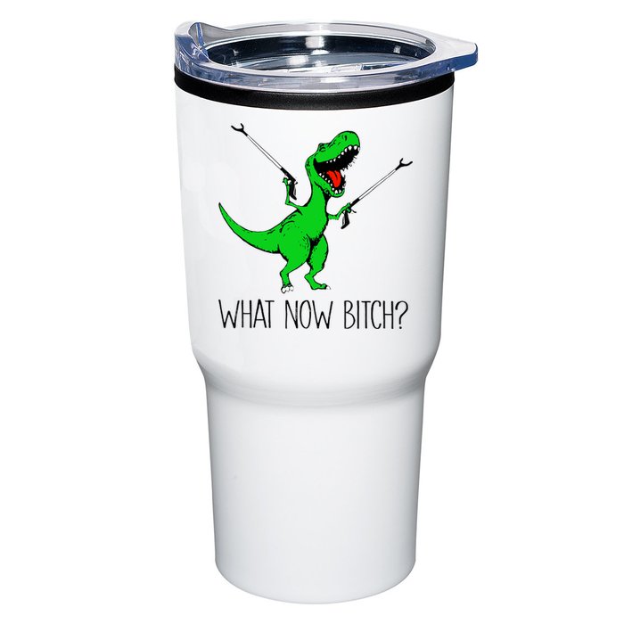 TRex Dinosaur What Now Bitch Funny Tyrannosaurus Rex TShirt Tumbler