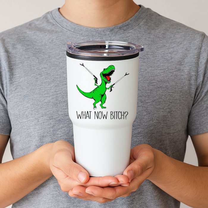 TRex Dinosaur What Now Bitch Funny Tyrannosaurus Rex TShirt Tumbler
