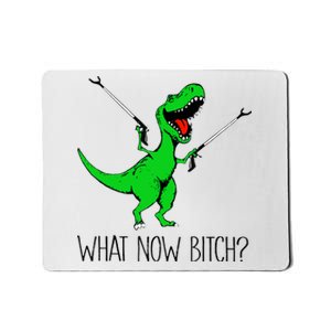 TRex Dinosaur What Now Bitch Funny Tyrannosaurus Rex TShirt Mousepad