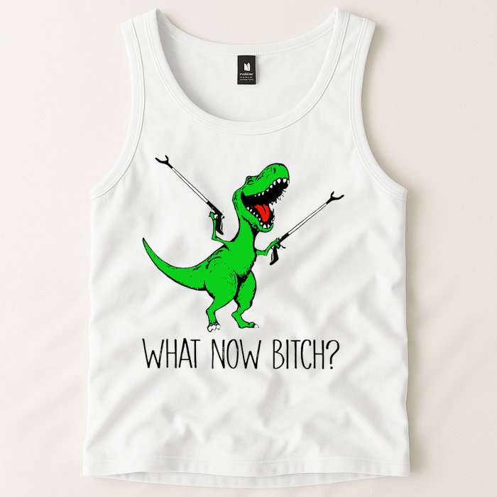 TRex Dinosaur What Now Bitch Funny Tyrannosaurus Rex TShirt Tank Top