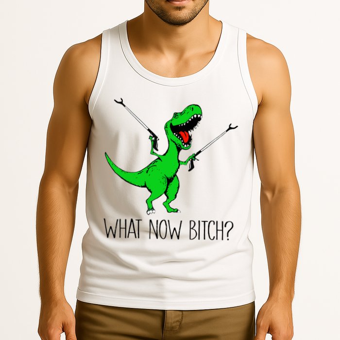 TRex Dinosaur What Now Bitch Funny Tyrannosaurus Rex TShirt Tank Top