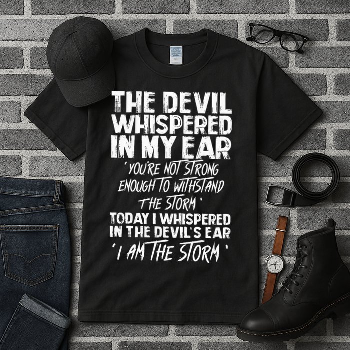 The Devil Whispered In My Ear Devil Quote Tall T-Shirt