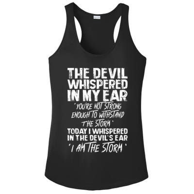 The Devil Whispered In My Ear Devil Quote Ladies PosiCharge Competitor Racerback Tank