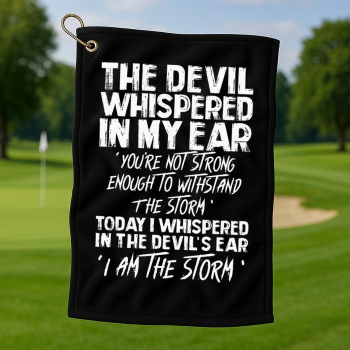 The Devil Whispered In My Ear Devil Quote Golf Towel