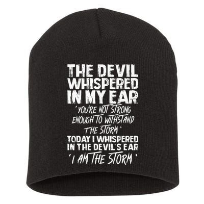The Devil Whispered In My Ear Devil Quote Short Acrylic Beanie