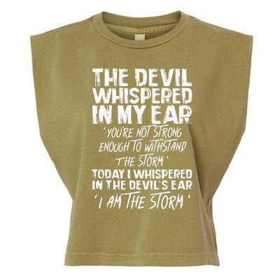 The Devil Whispered In My Ear Devil Quote Garment-Dyed Women's Muscle Tee