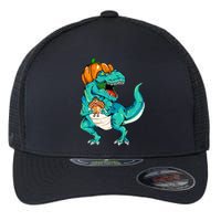 Thanksgiving Dino with Turkey Feast Flexfit Unipanel Trucker Cap