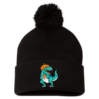 Thanksgiving Dino with Turkey Feast Pom Pom 12in Knit Beanie