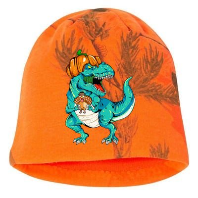 Thanksgiving Dino with Turkey Feast Kati - Camo Knit Beanie