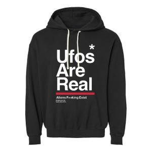 Tom Delonge Wearing Ufos Are Real Aliens Fucking Exist Garment-Dyed Fleece Hoodie