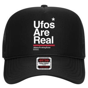 Tom Delonge Wearing Ufos Are Real Aliens Fucking Exist High Crown Mesh Back Trucker Hat