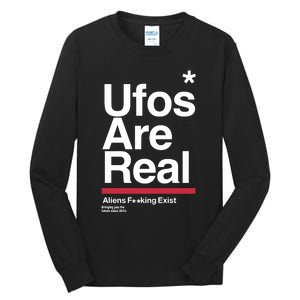 Tom Delonge Wearing Ufos Are Real Aliens Fucking Exist Tall Long Sleeve T-Shirt