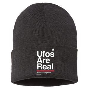 Tom Delonge Wearing Ufos Are Real Aliens Fucking Exist Sustainable Knit Beanie