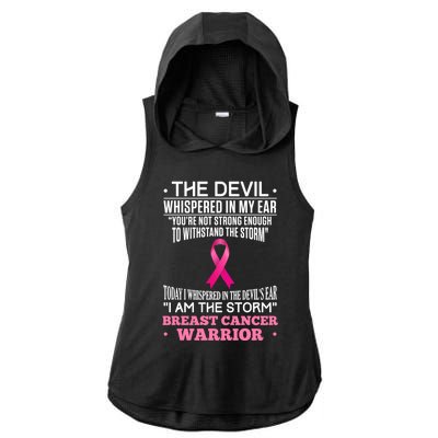 The Devil Whispered In My Ear I Am The Storm Survivor Design Gift Ladies PosiCharge Tri-Blend Wicking Draft Hoodie Tank