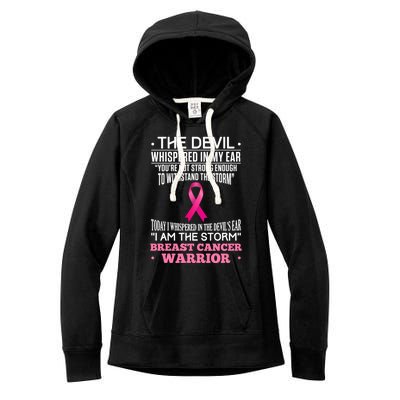 The Devil Whispered In My Ear I Am The Storm Survivor Design Gift Women's Fleece Hoodie