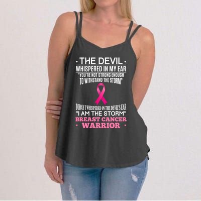 The Devil Whispered In My Ear I Am The Storm Survivor Design Gift Women's Strappy Tank