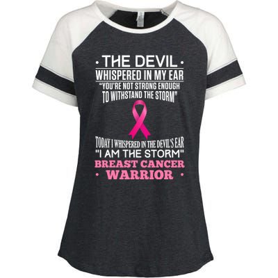 The Devil Whispered In My Ear I Am The Storm Survivor Design Gift Enza Ladies Jersey Colorblock Tee