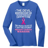 The Devil Whispered In My Ear I Am The Storm Survivor Design Gift Ladies Long Sleeve Shirt