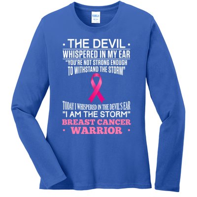 The Devil Whispered In My Ear I Am The Storm Survivor Design Gift Ladies Long Sleeve Shirt