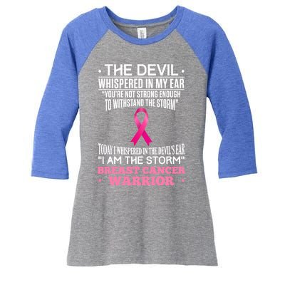 The Devil Whispered In My Ear I Am The Storm Survivor Design Gift Women's Tri-Blend 3/4-Sleeve Raglan Shirt