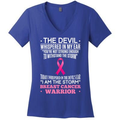 The Devil Whispered In My Ear I Am The Storm Survivor Design Gift Women's V-Neck T-Shirt