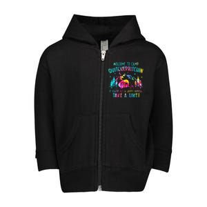 Tie Dye Welcome To Camp Quitcherbitchin Camper Camping Toddler Zip Fleece Hoodie