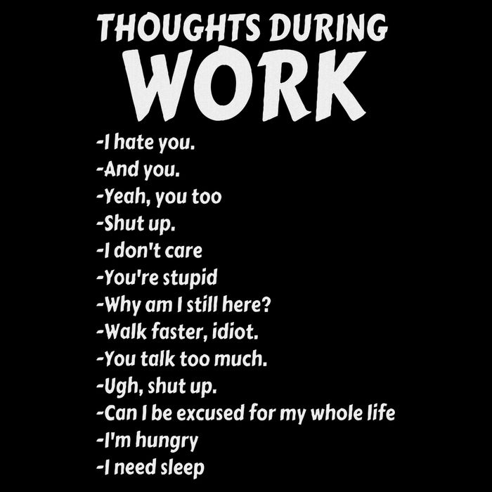 Thoughts During Work Funny Sarcastic Hate Work 16 in Basic Backpack