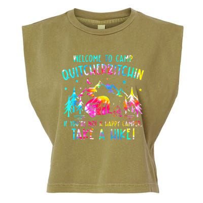 Tie Dye Welcome To Camp Quitcherbitchin Camper Camping Garment-Dyed Women's Muscle Tee