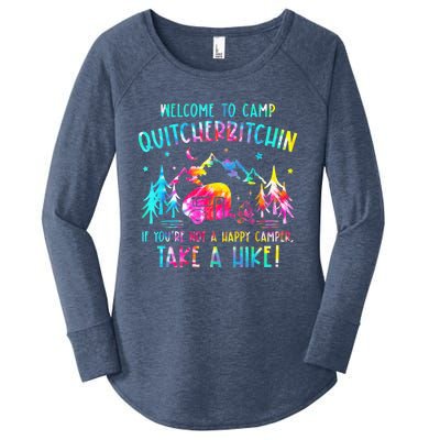 Tie Dye Welcome To Camp Quitcherbitchin Camper Camping Women's Perfect Tri Tunic Long Sleeve Shirt