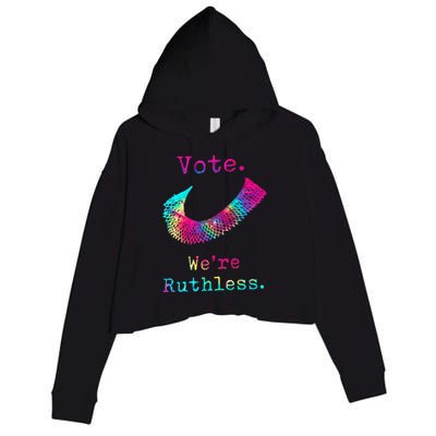 Tie Dye Women Vote WeRe Ruthless Feminist Crop Fleece Hoodie