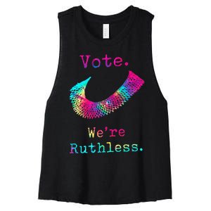 Tie Dye Women Vote WeRe Ruthless Feminist Women's Racerback Cropped Tank