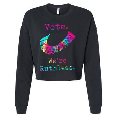 Tie Dye Women Vote WeRe Ruthless Feminist Cropped Pullover Crew