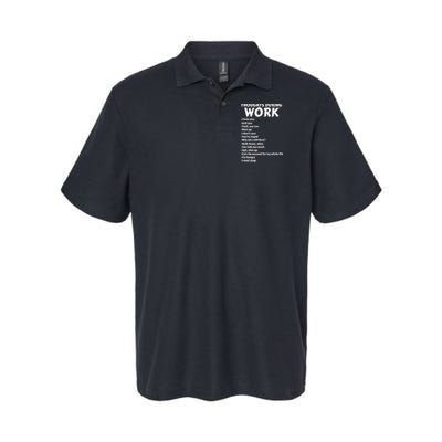 Thoughts During Work Funny Sarcastic Tee Hate Work Polo
