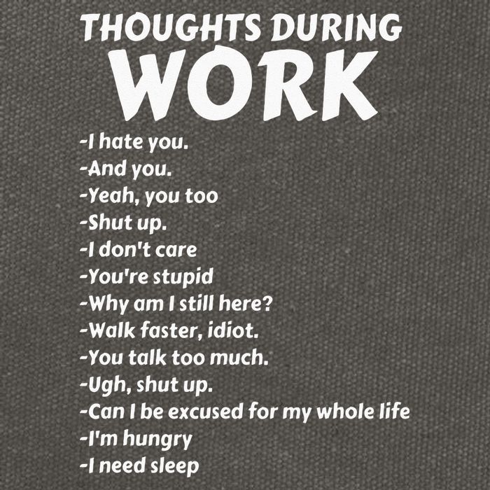 Thoughts During Work Funny Sarcastic Tee Hate Work Cotton Canvas Backpack