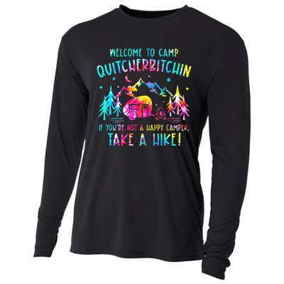 Tie Dye Welcome To Camp Quitcherbitchin Camper Cooling Performance Long Sleeve Crew