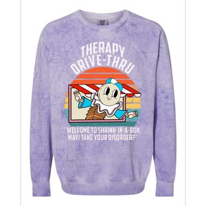 Therapy Drivethru Welcome To Shrink In A Box Apparel Colorblast Crewneck Sweatshirt