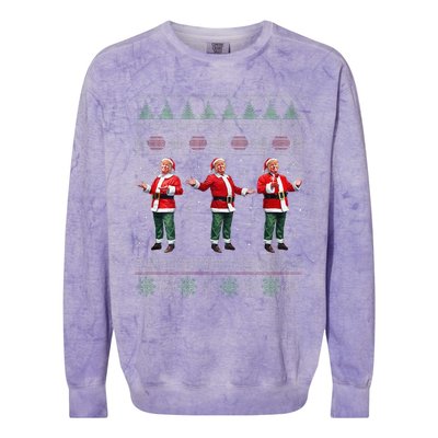 Trump Dance Xmas President 47 Usa Colorblast Crewneck Sweatshirt