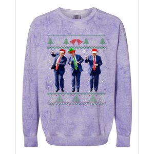 Trump Dance Xmas President 47 Usa Colorblast Crewneck Sweatshirt