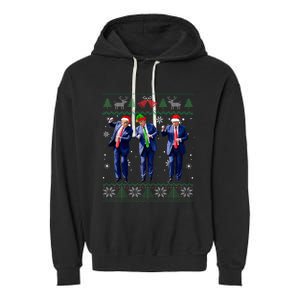 Trump Dance Xmas President 47 Usa Garment-Dyed Fleece Hoodie