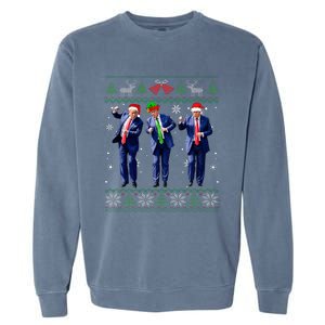 Trump Dance Xmas President 47 Usa Garment-Dyed Sweatshirt