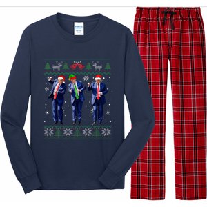 Trump Dance Xmas President 47 Usa Long Sleeve Pajama Set