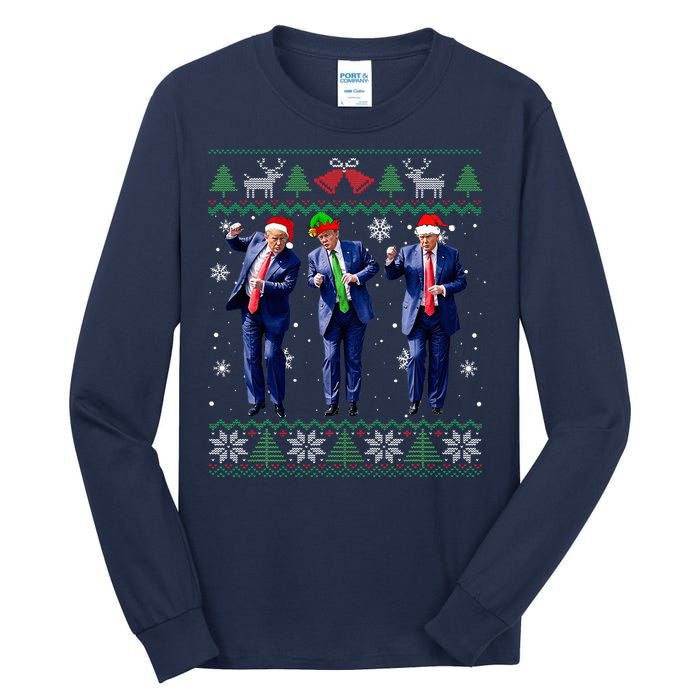 Trump Dance Xmas President 47 Usa Tall Long Sleeve T-Shirt