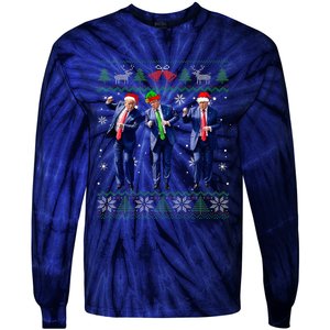 Trump Dance Xmas President 47 Usa Tie-Dye Long Sleeve Shirt