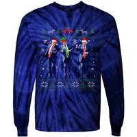 Trump Dance Xmas President 47 Usa Tie-Dye Long Sleeve Shirt