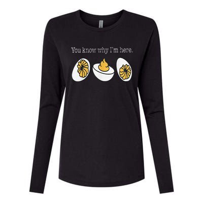 Thanksgiving Dinner You Know Why Im Here Deviled Egg Womens Cotton Relaxed Long Sleeve T-Shirt