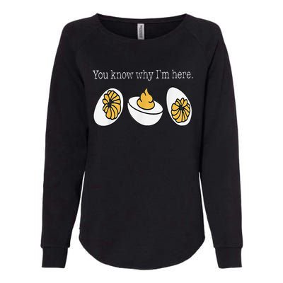 Thanksgiving Dinner You Know Why Im Here Deviled Egg Womens California Wash Sweatshirt