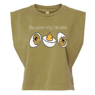 Thanksgiving Dinner You Know Why Im Here Deviled Egg Garment-Dyed Women's Muscle Tee