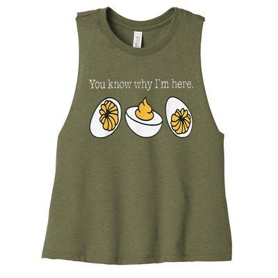 Thanksgiving Dinner You Know Why Im Here Deviled Egg Women's Racerback Cropped Tank